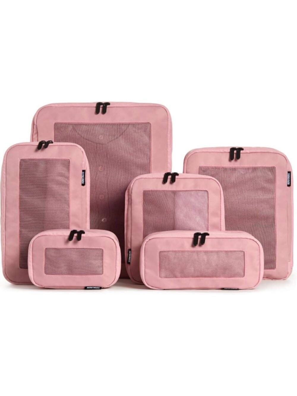 6-Pack Compression Packing Cubes for Travel - Lightweight, Space-Saving, Pink